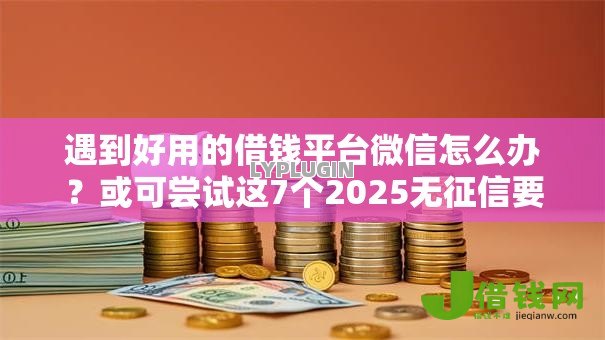 遇到好用的借钱平台微信怎么办？或可尝试这7个2025无征信要求的贷款平台