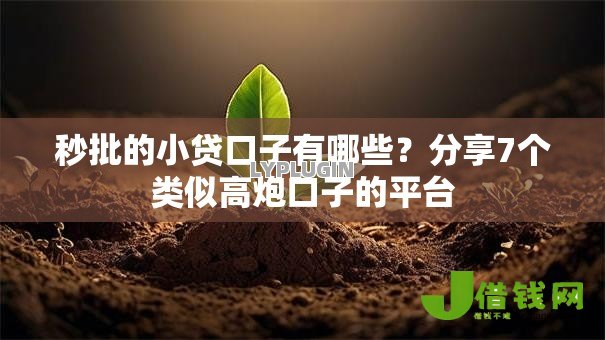 秒批的小贷口子有哪些？分享7个类似高炮口子的平台