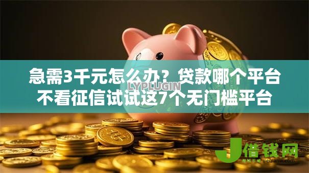 急需3千元怎么办？贷款哪个平台不看征信试试这7个无门槛平台