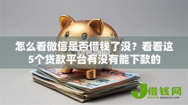 怎么看微信是否借钱了没？看看这5个贷款平台有没有能下款的