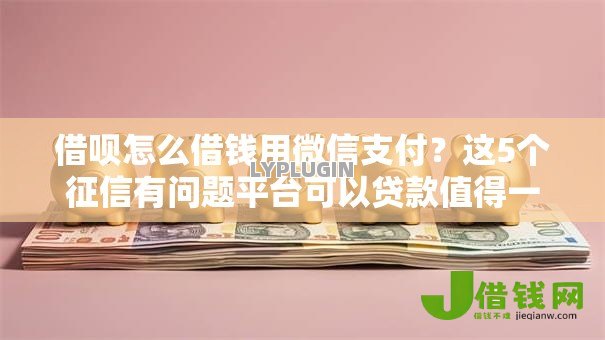 借呗怎么借钱用微信支付?这5个征信有问题平台可以贷款值得一试 借呗怎么借钱用微信支付?这5个征信有问题平台可以贷款值得一试