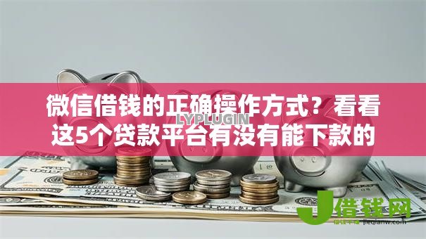 微信借钱的正确操作方式？看看这5个贷款平台有没有能下款的