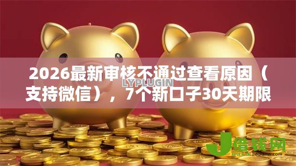 2026最新审核不通过查看原因（支持微信），7个新口子30天期限的网贷无私分享