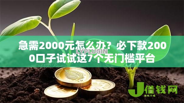 急需2000元怎么办？必下款2000口子试试这7个无门槛平台