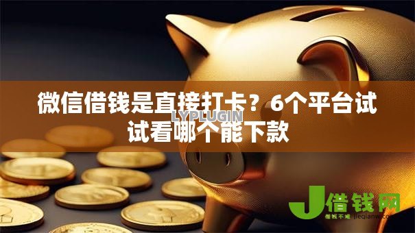 微信借钱是直接打卡？6个平台试试看哪个能下款