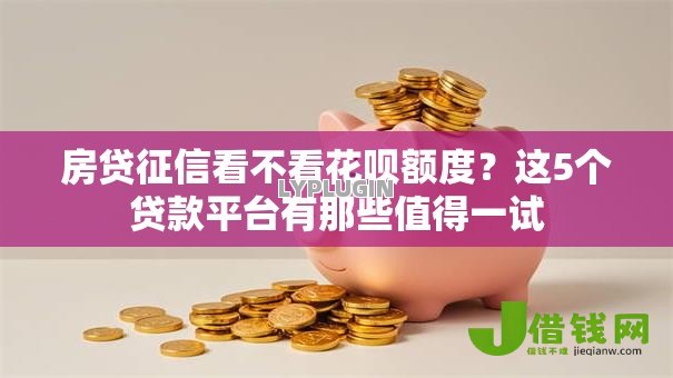 房贷征信看不看花呗额度？这5个贷款平台有那些值得一试