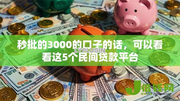 秒批的3000的口子的话，可以看看这5个民间贷款平台