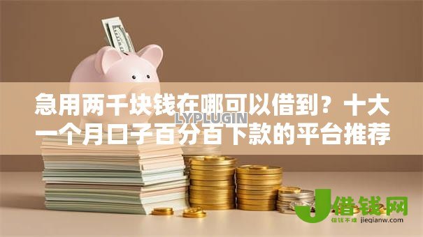急用两千块钱在哪可以借到？十大一个月口子百分百下款的平台推荐