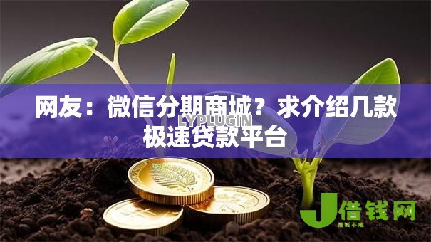网友:微信分期商城?求介绍几款极速贷款平台 网友:微信分期商城?求介绍几款极速贷款平台