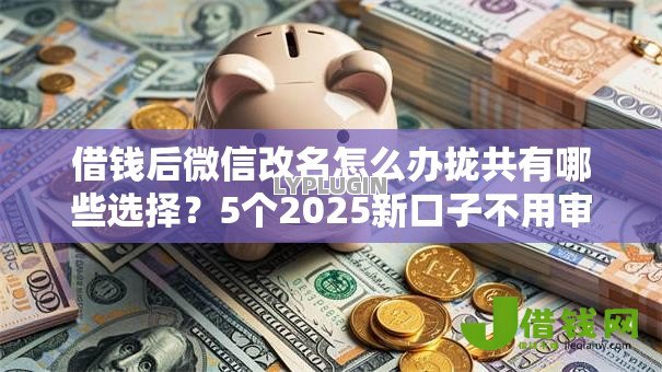 借钱后微信改名怎么办拢共有哪些选择？5个2025新口子不用审核的方法详解