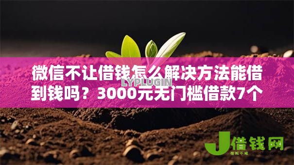 微信不让借钱怎么解决方法能借到钱吗?3000元无门槛借款7个平台推荐 微信不让借钱怎么解决方法能借到钱吗?3000元无门槛借款7个平台推荐