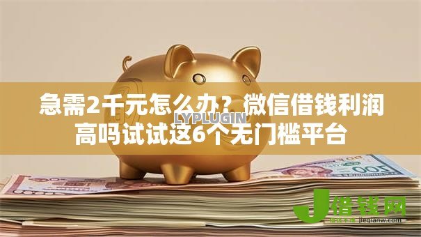 急需2千元怎么办？微信借钱利润高吗试试这6个无门槛平台