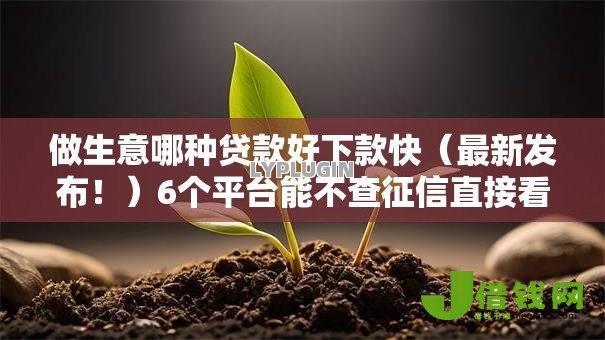 做生意哪种贷款好下款快(最新发布!)6个平台能不查征信直接看出来借款额度 做生意哪种贷款好下款快(最新发布!)6个平台能不查征信直接看出来借款额度