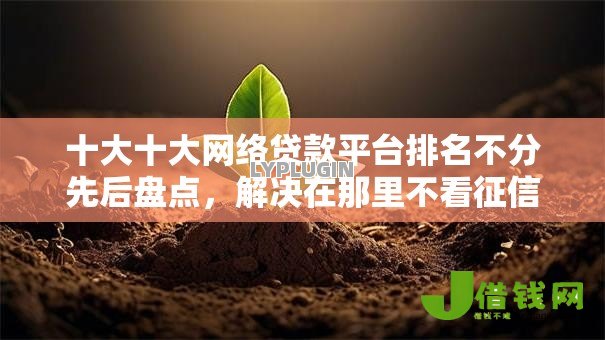 十大十大网络贷款平台排名不分先后盘点,解决在那里不看征信借3万的问题 十大十大网络贷款平台排名不分先后盘点,解决在那里不看征信借3万的问题