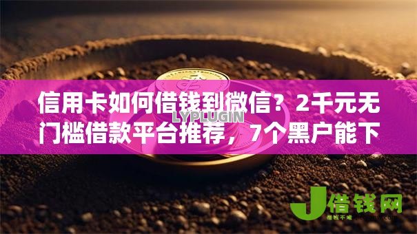 信用卡如何借钱到微信？2千元无门槛借款平台推荐，7个黑户能下款的app盘点