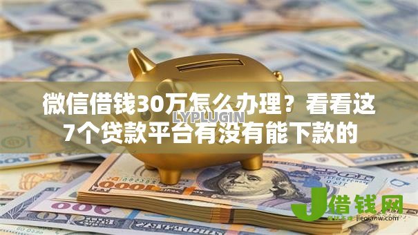 微信借钱30万怎么办理？看看这7个贷款平台有没有能下款的