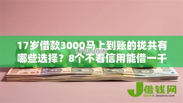 17岁借款3000马上到账的拢共有哪些选择?8个不看信用能借一千块钱的软件详解 17岁借款3000马上到账的拢共有哪些选择?8个不看信用能借一千块钱的软件详解