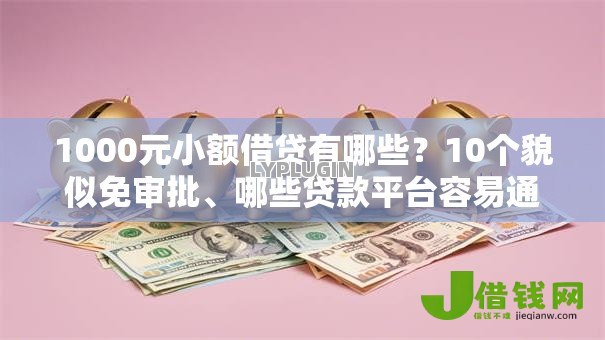 1000元小额借贷有哪些?10个貌似免审批、哪些贷款平台容易通过合集 1000元小额借贷有哪些?10个貌似免审批、哪些贷款平台容易通过合集