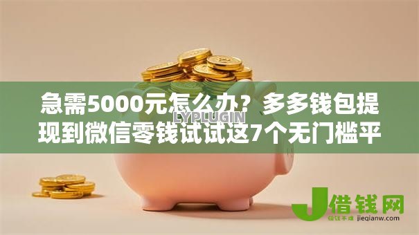 急需5000元怎么办？多多钱包提现到微信零钱试试这7个无门槛平台