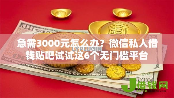急需3000元怎么办？微信私人借钱贴吧试试这6个无门槛平台