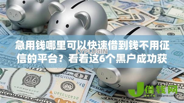 急用钱哪里可以快速借到钱不用征信的平台?看看这6个黑户成功获取大额贷款的app怎么样 急用钱哪里可以快速借到钱不用征信的平台?看看这6个黑户成功获取大额贷款的app怎么样